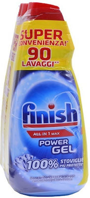 Finish All in One Max Gel Πλυντηρίου Πιάτων 3x600ml 90 Μεζούρες