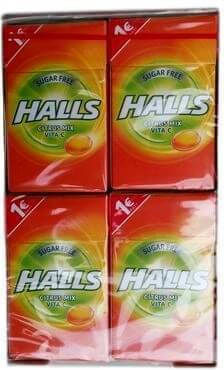 Halls Pastiluțe Pastiluțe Vita-C cu Aromă de Mix de fructe Fără adaos de zahăr 12buc 28gr