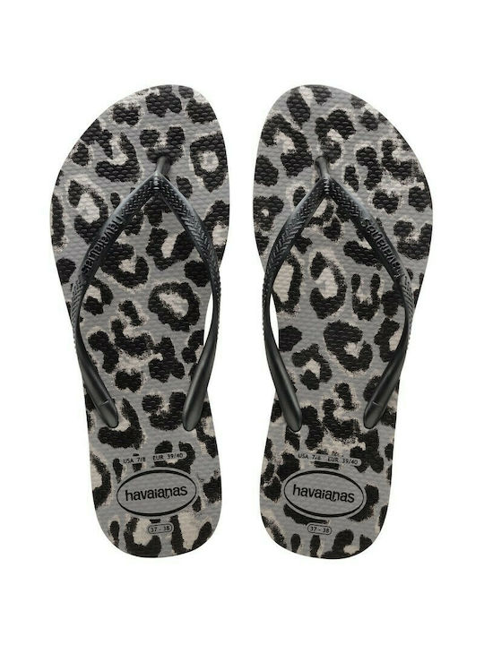 Havaianas Slim Animals Σαγιονάρες σε Μαύρο Χρώμα