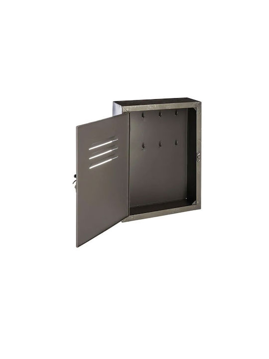 Wall Key Holder Metallic Grey 6 positions 23.5x9x30cm