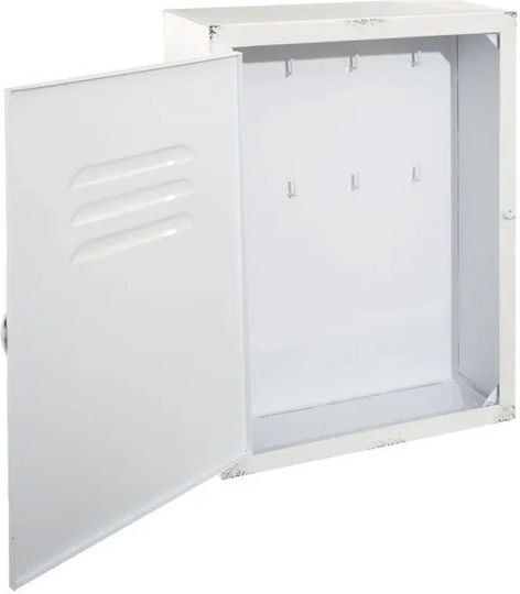 Wall Key Hook Metallic 141187 White 6 Hooks 23.5x9x30cm
