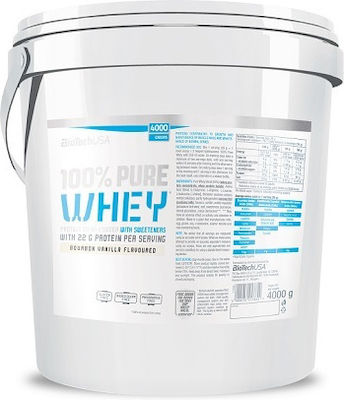 Biotech USA 100% Pure Whey Πρωτεΐνη Ορού Γάλακτος Χωρίς Γλουτένη με Γεύση Bourbon Vanilla 4kg