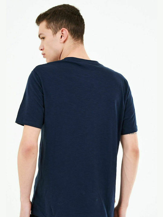 Timberland Ανδρικό T-shirt Navy Μπλε με Στάμπα