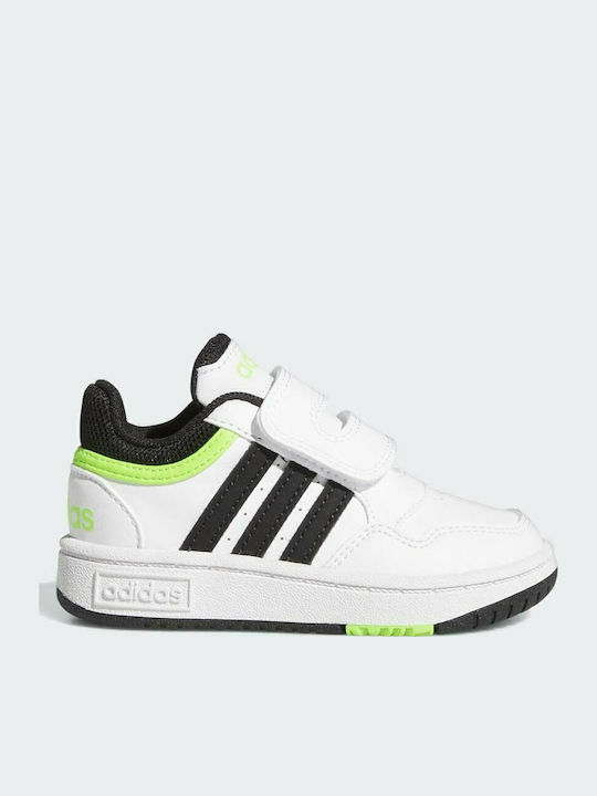 Hoops Hoops 3.0 CF Kids Sports Shoes Basketball with Hoop & Loop Closure Cloud White / Core Black / Solar Green