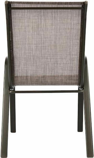 Outdoor Chair Metallic Leon Coffee 55x72x91cm