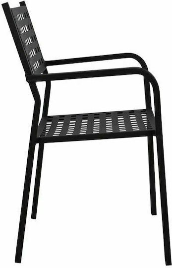 Градински Стол Метален Zeta Черен 55.5x50x84см