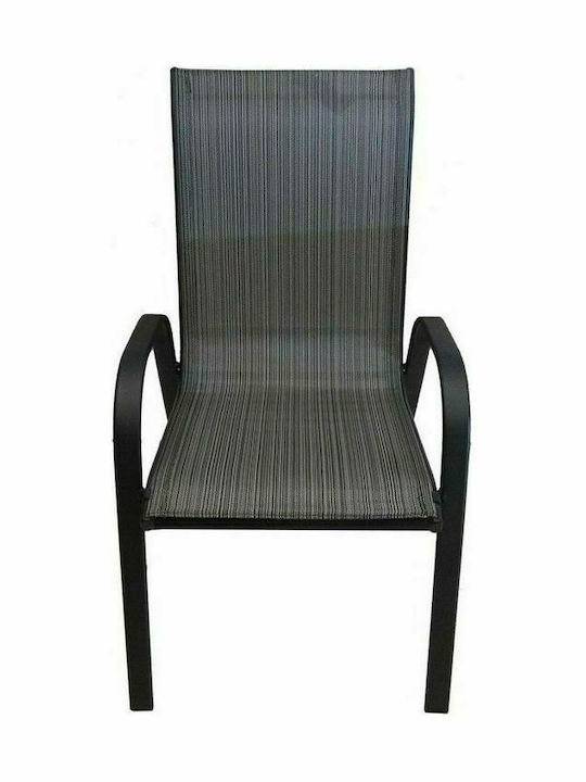 Außenstuhl Metallisch Schwarz 1Stück 56x68x93cm.