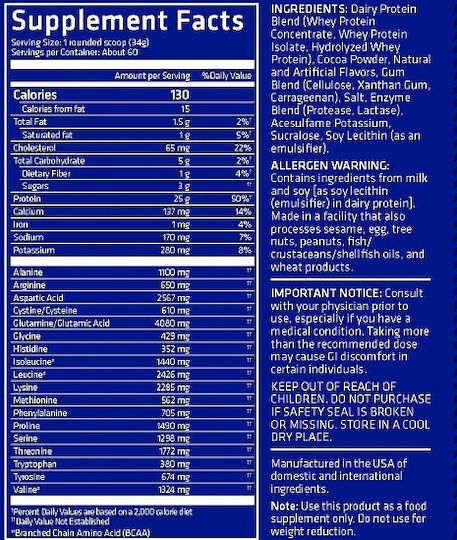 USN BlueLab 100% Whey Premium Protein Whey with Flavor Chocolate 908gr