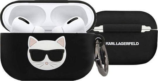 Karl Lagerfeld Choupette Θήκη Σιλικόνης με Γάντζο σε Μαύρο χρώμα για Apple AirPods 3