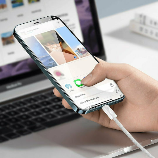 Baseus Dynamic Braided USB-C to Lightning Cable 20W White 1m (CALD000002)