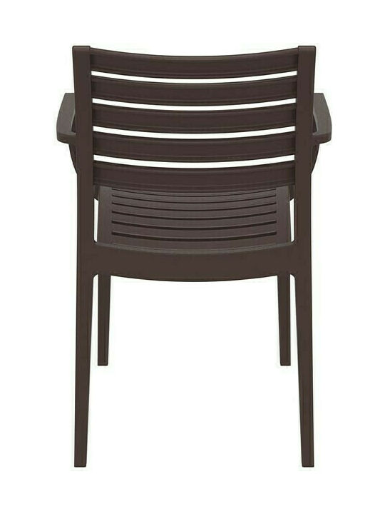 Outdoor-Stuhl Polypropylen Artemis Brown 58x58x82εκ.