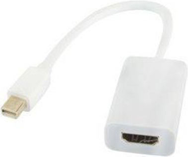 Aculine mini DisplayPort male - HDMI female (AD-001) Конвертор mini DisplayPort мъжки към HDMI женски Бял 1бр