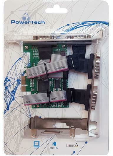 Powertech Powertech PCIe Karte mit 4 RS232 DB9 Seriell Anschlüssen