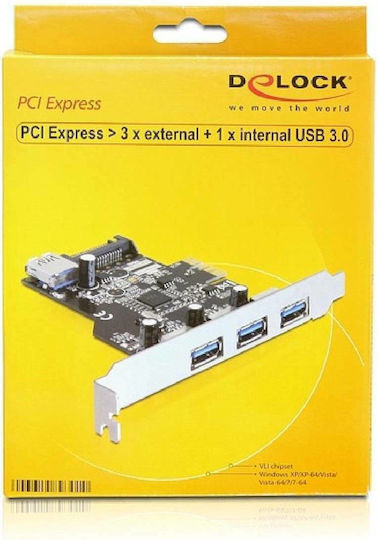 DeLock Κάρτα PCIe σε 4 θύρες USB 3.0