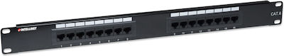 Intellinet Patch Panel for Rack 1U 19" with 16 cat6 Ports Black