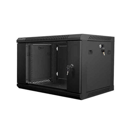Lanberg Wall Mounted Rack Cabinet 6U 60x45x37.9cm Black WF01-6406-10B