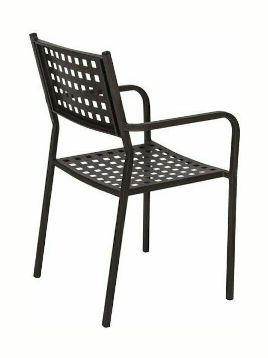 Outdoor Chair Metallic Pollina Coffee 54x51x84cm