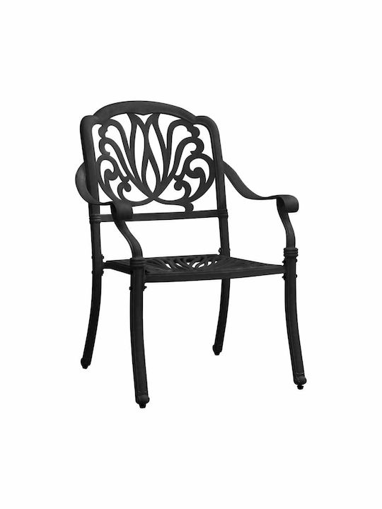 Bistro Dining Room Set for Small Outdoor Spaces 3 Pieces Black with Umbrella Holder