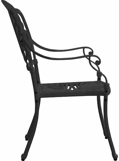 Garten- und Outdoor-Möbelsets für kleine Außenbereiche Bistro 3 Stück Schwarz mit Sonnenschirmhalter