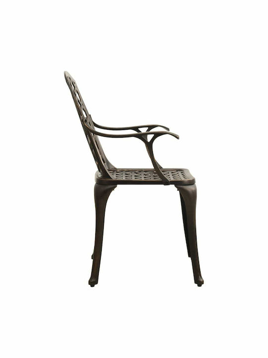 Garten- und Outdoor-Möbelsets Bistro 3 Stück Bronze mit Sonnenschirmhalter