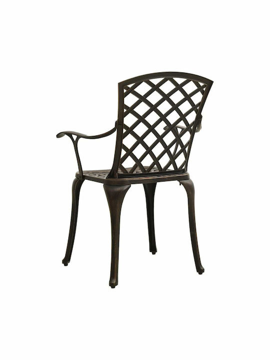 Garten- und Outdoor-Möbelsets Bistro 3 Stück Bronze mit Sonnenschirmhalter