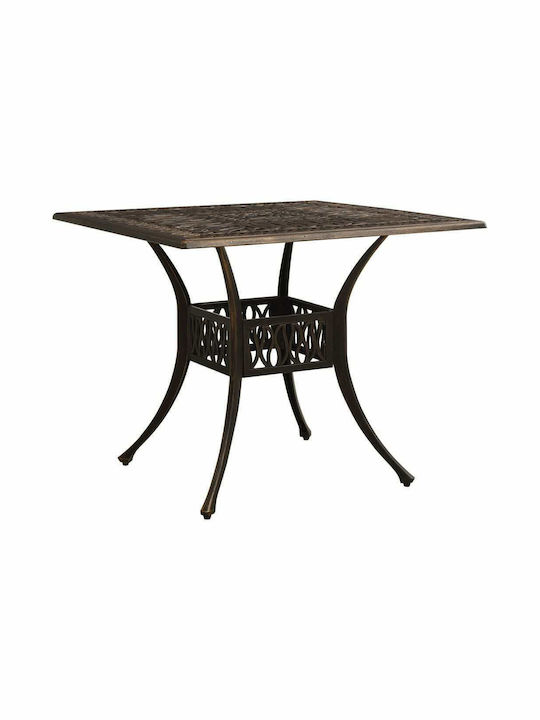 Garten- und Outdoor-Möbelsets Bistro 3 Stück Bronze mit Sonnenschirmhalter