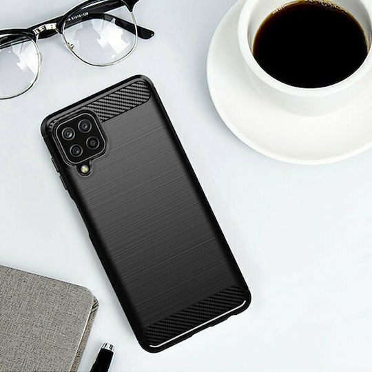 Hurtel Carbon Задна корица Силикон Черен (Galaxy A22 4G)
