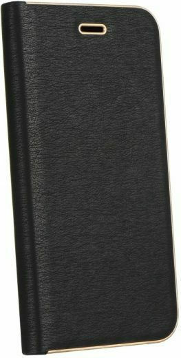 Forcell Luna Gold Buchen Sie Synthetisches Leder Schwarz (Galaxy A10)