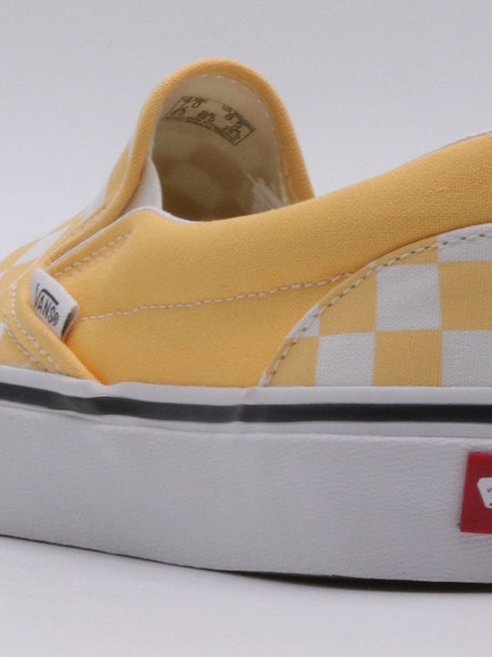 Classic Checkerboard Men's Canvas Slip-Ons Yellow