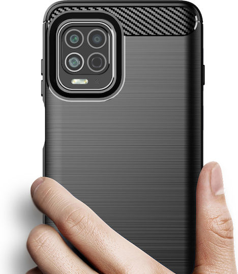 Hurtel Carbon Back Cover Σιλικόνης Μαύρο (Moto G100 / Edge S)