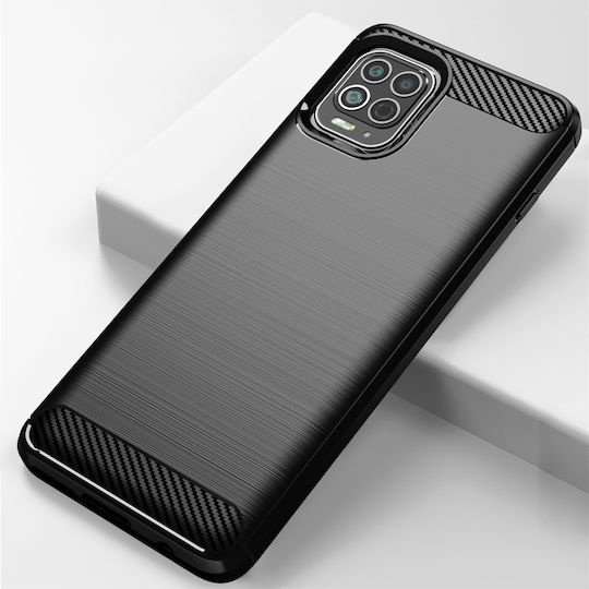 Hurtel Carbon Back Cover Σιλικόνης Μαύρο (Moto G100 / Edge S)