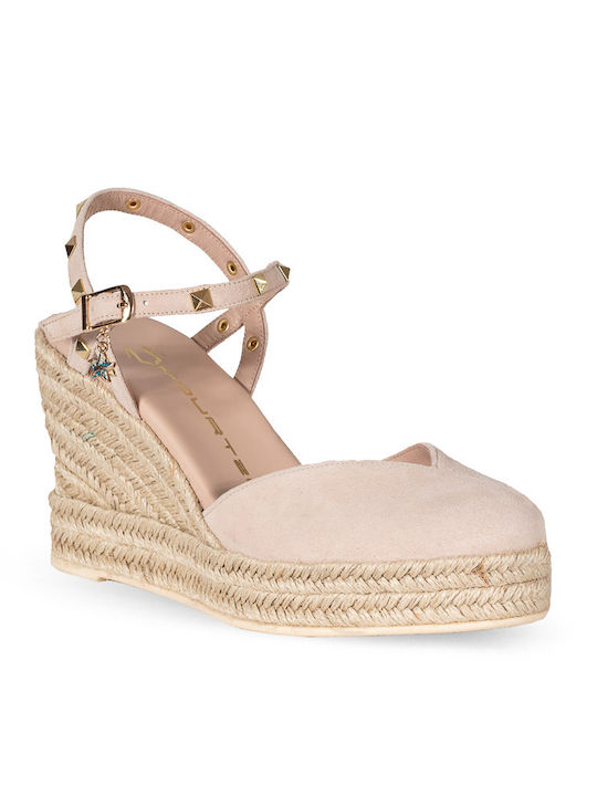 Mourtzi Women's Suede Platform Espadrilles Beige