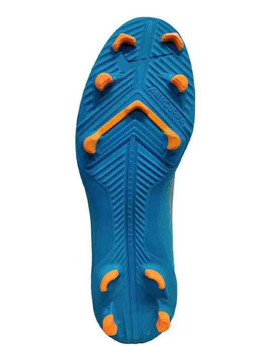 Nike Mercurial Superfly 8 Club FG/MG Înalt Pantofi de Fotbal cu clești Clor Albastru / Portocaliu Laser