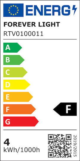 Forever Light Λάμπα LED 4W για Ντουί E27 και Σχήμα G95 Θερμό Λευκό 400lm