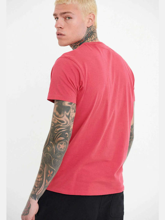 Funky Buddha Herren T-Shirt Kurzarm Rose