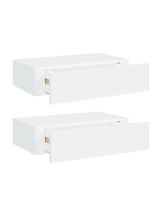 White Wall Shelves (2 Pieces) 40x23.5x10cm