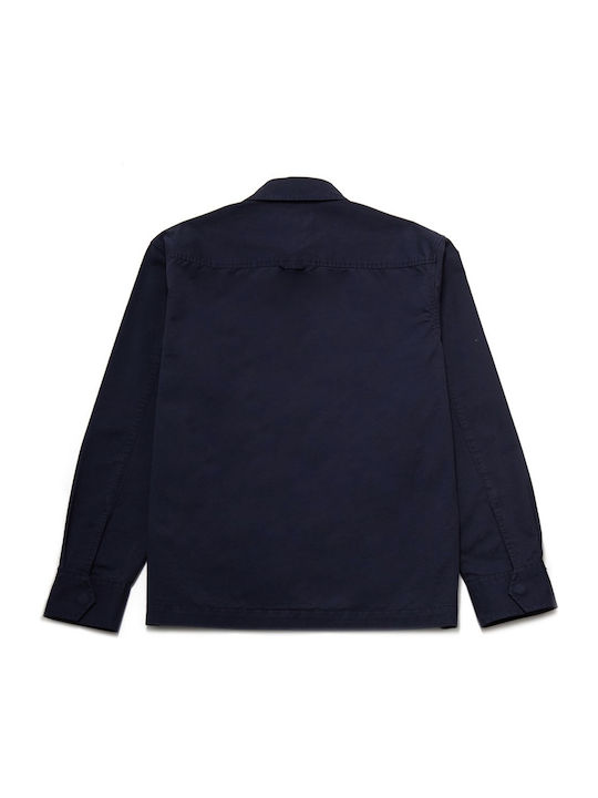 Nines Men's Shirt Overshirt Long Sleeve Navy Blue