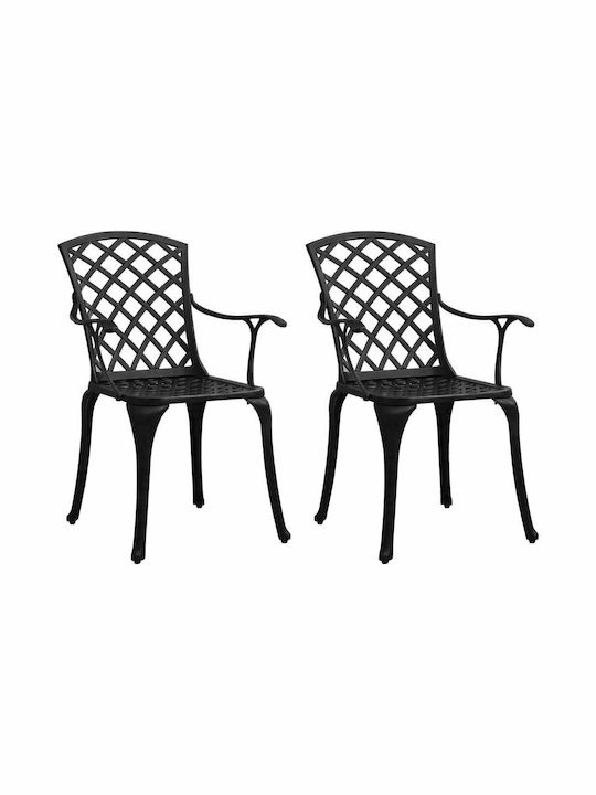 Garten- und Outdoor-Möbelsets 3 Stück Schwarz mit Sonnenschirmhalter