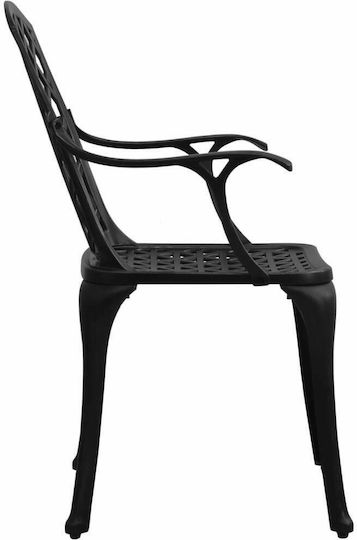 Garten- und Outdoor-Möbelsets 3 Stück Schwarz mit Sonnenschirmhalter