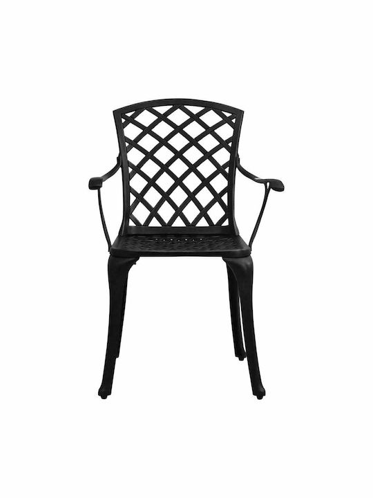 Garden & Outdoor Furniture Sets Dining Room Set 3 Pieces Black with Umbrella Holder