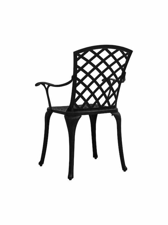 Garden & Outdoor Furniture Sets Dining Room Set 3 Pieces Black with Umbrella Holder
