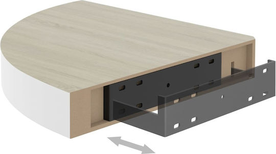 Γωνιακό Ράφι Δρυς / Λευκό 25x25x3.8εκ.