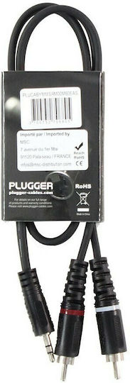 Plugger Καλώδιο Ήχου 3.5mm male - RCA male Μαύρο 6m PLUCABYMMSRM06M00EAS