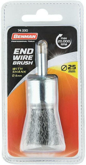 Benman 72451 Wire Brush Bell for Drill 6mm