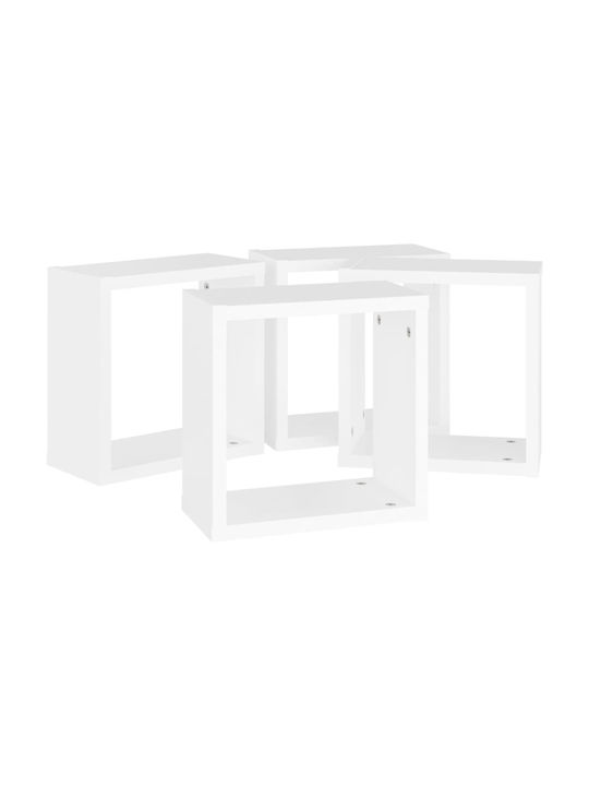 Shelves Wall White 4pcs 30x15x30cm