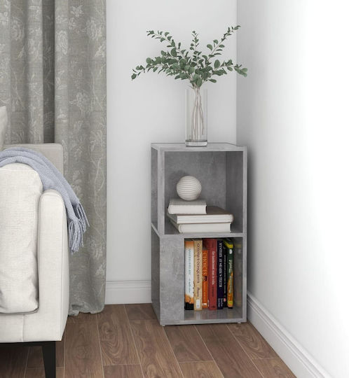 Γωνιακή Βιβλιοθήκη Γκρι Σκυροδέματος 33x33x67εκ.