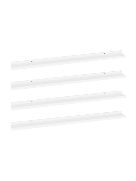 Shelves Wall White 4pcs 100x9x3cm