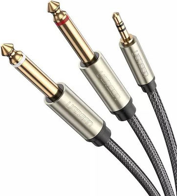 Ugreen Cablu 2x 6,3 mm de sex masculin - 3,5 mm de sex masculin 2m Gri (10615)