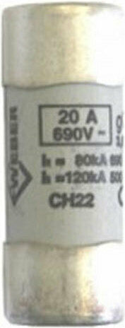 Adeleq Safety Cylindrical Porcelain Fast-Bow 22x58mm 20A (88-2020) 1pcs