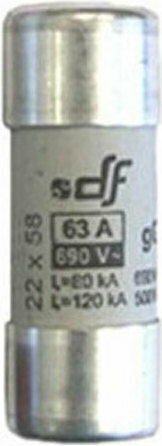Adeleq Safety Cylindrical Porcelain Fast-Bow 22x58mm 63A (88-2063) 1pcs